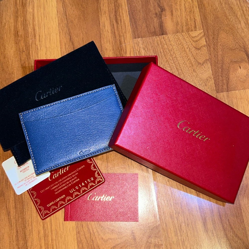 Authentic Cartier Goatskin Cardholder with Box, Dustbag and Authenticity Card